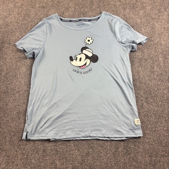 Life Is Good Tops - LIFE IS GOOD Women’s Blue Short Sleeve Minnie Mouse Graphic T-Shirt size: Small